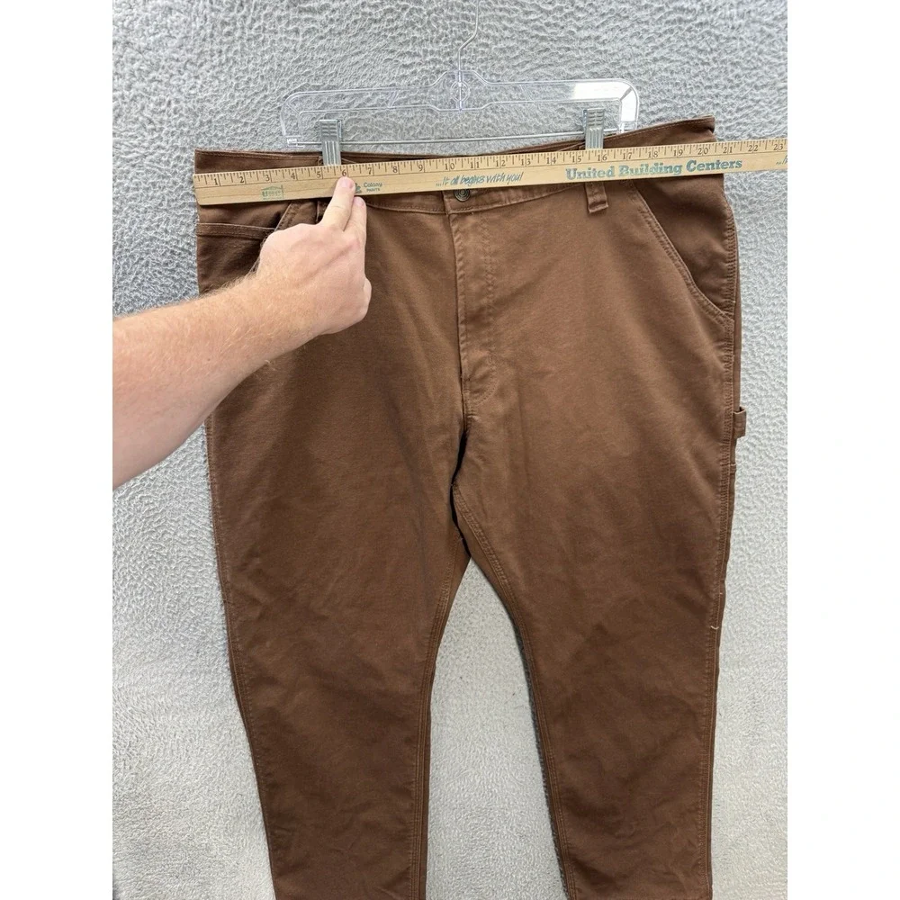 RW Rugged Wear Pants Mens 42x32‎ Brown Canvas Carpenter Fleece Lined Workwear